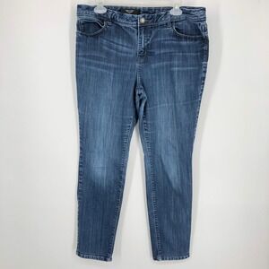 Simply Vera SV Vera Wang Womens Skinny Jeans Size 14 Medium Wash Mid‎ Rise